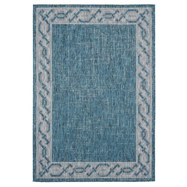 Manmade 7 ft. 10 in. x 10 ft. 6 in. Augusta Whitehaven Aqua Rectangle Oversize Rug MA3668694 - main